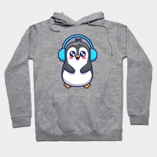 Cute penguin wearing earmuff Hoodie